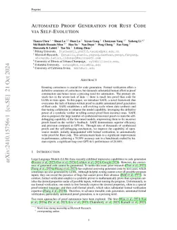 Automated Proof Generation for Rust Code via Self-Evolution