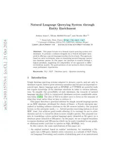 Natural Language Querying System Through Entity Enrichment