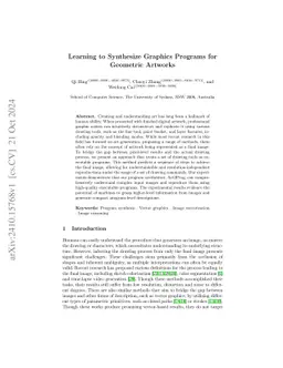 Learning to Synthesize Graphics Programs for Geometric Artworks