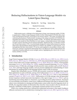 Reducing Hallucinations in Vision-Language Models via Latent Space
  Steering