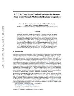 LiMTR: Time Series Motion Prediction for Diverse Road Users through
  Multimodal Feature Integration