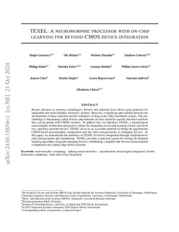 TEXEL: A neuromorphic processor with on-chip learning for beyond-CMOS
  device integration