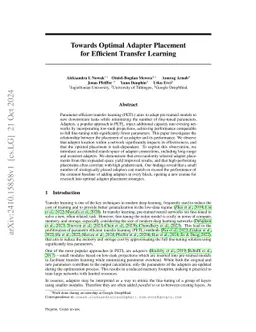 Towards Optimal Adapter Placement for Efficient Transfer Learning
