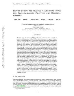 VLASCD: A Visual Language Action Model for Simultaneous Chatting and Decision Making