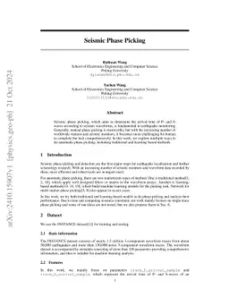 Seismic Phase Picking