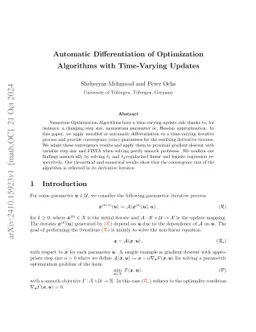 Automatic Differentiation of Optimization Algorithms with Time-Varying
  Updates