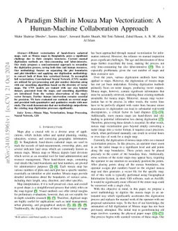 A Paradigm Shift in Mouza Map Vectorization: A Human-Machine
  Collaboration Approach