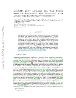MultiRC: Joint Learning for Time Series Anomaly Prediction and Detection
  with Multi-scale Reconstructive Contrast