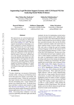 Augmenting Legal Decision Support Systems with LLM-based NLI for
  Analyzing Social Media Evidence