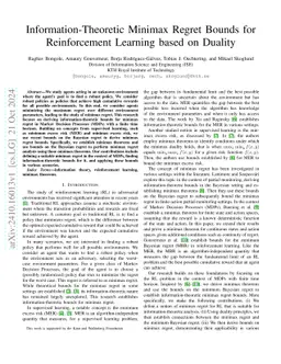 Information-Theoretic Minimax Regret Bounds for Reinforcement Learning
  based on Duality