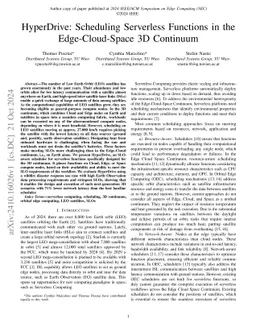 HyperDrive: Scheduling Serverless Functions in the Edge-Cloud-Space 3D
  Continuum