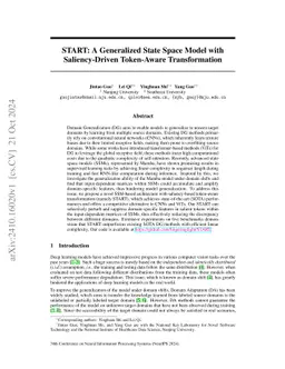 START: A Generalized State Space Model with Saliency-Driven Token-Aware Transformation
