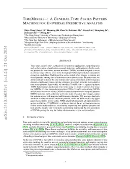 TimeMixer++: A General Time Series Pattern Machine for Universal Predictive Analysis