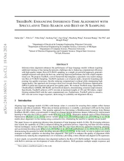 TreeBoN: Enhancing Inference-Time Alignment with Speculative Tree-Search and Best-of-N Sampling