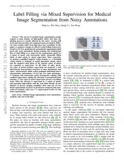 Label Filling via Mixed Supervision for Medical Image Segmentation from
  Noisy Annotations