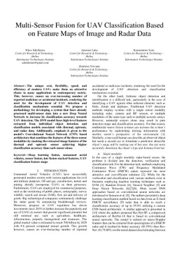 Multi-Sensor Fusion for UAV Classification Based on Feature Maps of
  Image and Radar Data
