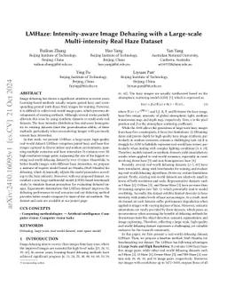 LMHaze: Intensity-aware Image Dehazing with a Large-scale
  Multi-intensity Real Haze Dataset