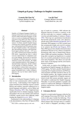 Limpeh ga li gong: Challenges in Singlish Annotations