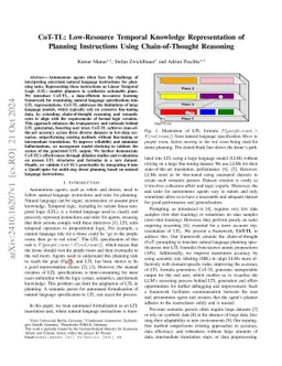 CoT-TL: Low-Resource Temporal Knowledge Representation of Planning Instructions Using Chain-of-Thought Reasoning