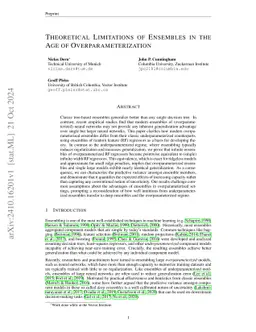 Theoretical Limitations of Ensembles in the Age of Overparameterization