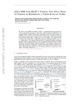 xGen-MM-Vid (BLIP-3-Video): You Only Need 32 Tokens to Represent a Video Even in VLMs