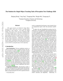 The Solution for Single Object Tracking Task of Perception Test
  Challenge 2024