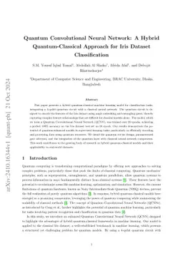 Quantum Convolutional Neural Network: A Hybrid Quantum-Classical
  Approach for Iris Dataset Classification