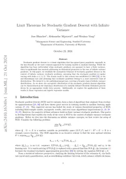 Limit Theorems for Stochastic Gradient Descent with Infinite Variance