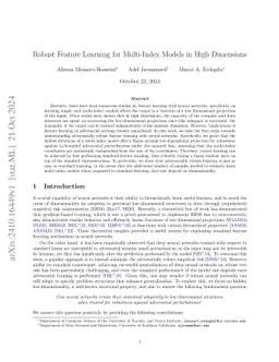 Robust Feature Learning for Multi-Index Models in High Dimensions