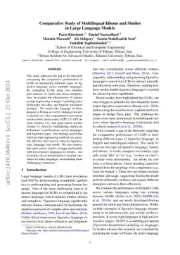 Comparative Study of Multilingual Idioms and Similes in Large Language Models
