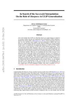 In Search of the Successful Interpolation: On the Role of Sharpness in
  CLIP Generalization