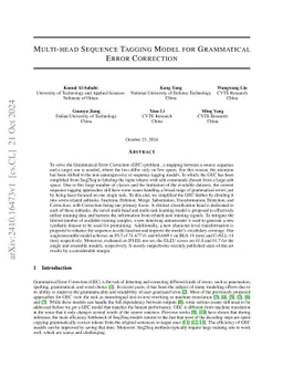 Multi-head Sequence Tagging Model for Grammatical Error Correction