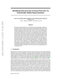 Identifying Sub-networks in Neural Networks via Functionally Similar Representations