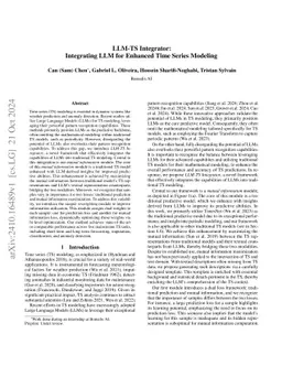 LLM-TS Integrator: Integrating LLM for Enhanced Time Series Modeling
