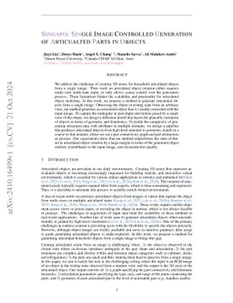 SINGAPO: Single Image Controlled Generation of Articulated Parts in Objects