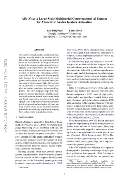 Allo-AVA: A Large-Scale Multimodal Conversational AI Dataset for
  Allocentric Avatar Gesture Animation