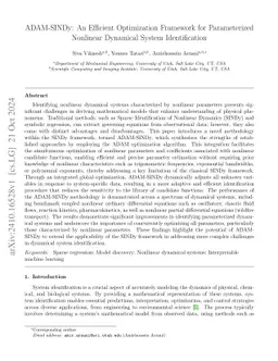 ADAM-SINDy: An Efficient Optimization Framework for Parameterized Nonlinear Dynamical System Identification