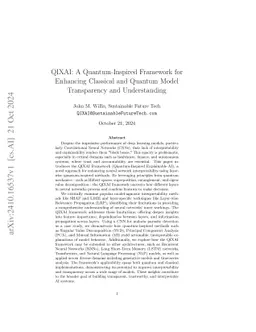 QIXAI: A Quantum-Inspired Framework for Enhancing Classical and Quantum
  Model Transparency and Understanding