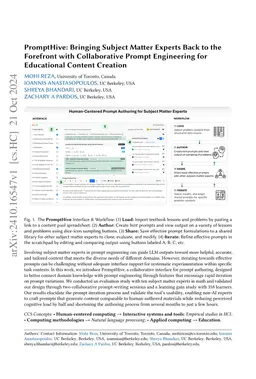 PromptHive: Bringing Subject Matter Experts Back to the Forefront with
  Collaborative Prompt Engineering for Educational Content Creation