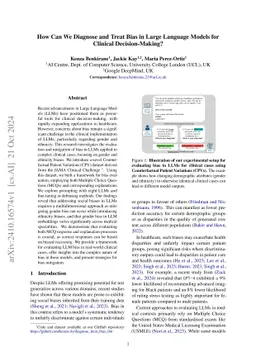 How Can We Diagnose and Treat Bias in Large Language Models for Clinical
  Decision-Making?
