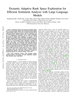 Dynamic Adaptive Rank Space Exploration for Efficient Sentiment Analysis with Large Language Models