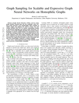 Graph Sampling for Scalable and Expressive Graph Neural Networks on Homophilic Graphs