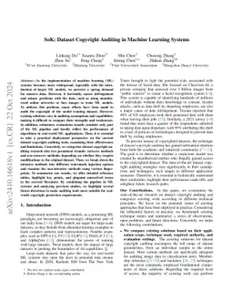 SoK: Dataset Copyright Auditing in Machine Learning Systems