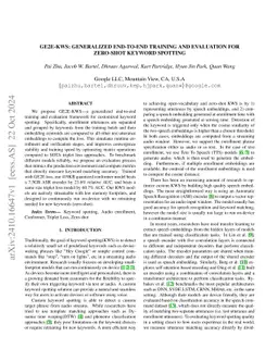 GE2E-KWS: Generalized End-to-End Training and Evaluation for Zero-shot
  Keyword Spotting