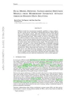 Dual-Model Defense: Safeguarding Diffusion Models from Membership
  Inference Attacks through Disjoint Data Splitting