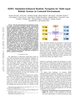 SERN: Simulation-Enhanced Realistic Navigation for Multi-Agent Robotic Systems in Contested Environments