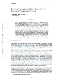 Influential Language Data Selection via Gradient Trajectory Pursuit