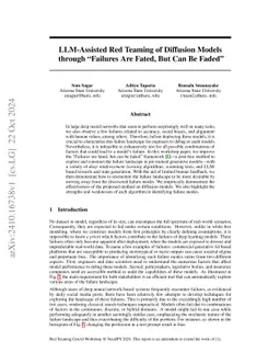 LLM-Assisted Red Teaming of Diffusion Models through "Failures Are
  Fated, But Can Be Faded"
