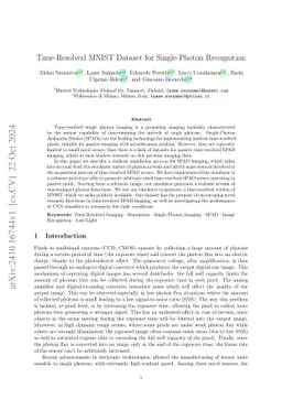 Time-Resolved MNIST Dataset for Single-Photon Recognition