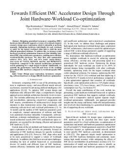 Towards Efficient IMC Accelerator Design Through Joint Hardware-Workload Co-optimization